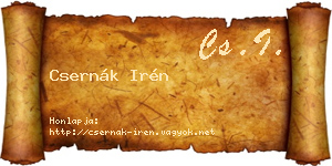 Csernák Irén névjegykártya